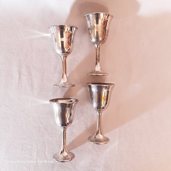 FB Rogers Italy Four Mini Goblets Silver Plated - Picture 3 of 5